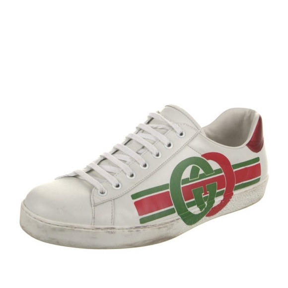 Gucci Leather Printed Sneakers - Picture 1 of 5